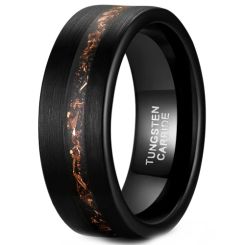 **COI Black Tungsten Carbide Copper Foil Pipe Cut Flat Ring-8866