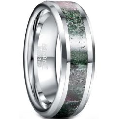 **COI Tungsten Carbide Anel Masculino Green Beveled Edges Ring-8877