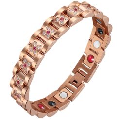 **COI Rose Titanium Cubic Zirconia Bracelet With Steel Clasp(Length: 8.11 inches)-8961AA