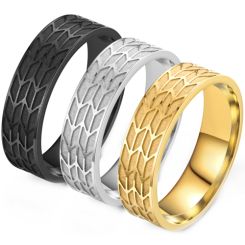 **COI Titanium Black/Gold Tone/Silver Ring-8980AA