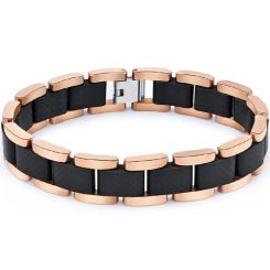 **COI Rose Titanium Carbon Fiber Bracelet With Steel Clasp(Length: 8.15 inches)-8997AA