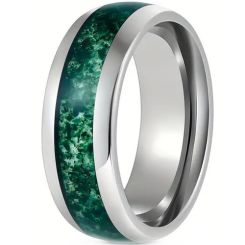 **COI Titanium Green Malachite Dome Court Ring-9140AA