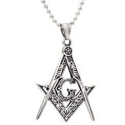 **COI Titanium Black Silver Masonic Freemason Pendant-9211AA