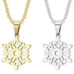 **COI Titanium Gold Tone/Silver Snowflake Pendant-9220AA