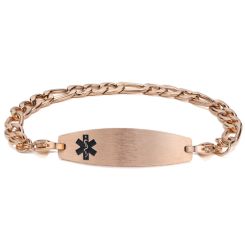 **COI Rose Titanium Medical Alert Bracelet With Steel Clasp(Length: 9.25 inches)-9266AA