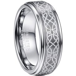 **COI Tungsten Carbide Celtic Step Edges Ring-9306AA