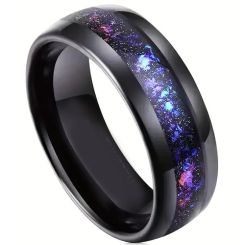 **COI Titanium Black/Gold Tone/Silver Meteorite Dome Court Ring-9478AA