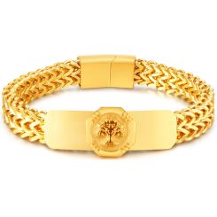 **COI Gold Tone Titanium Life Tree Bracelet With Steel Clasp(Length: 8.27 inches)-9565AA