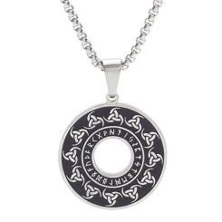 **COI Titanium Black Silver Viking Celtic Pendant-9662AA