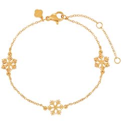 **COI Gold Tone Titanium Snowflake Bracelet With Steel Clasp(Length: 8.46 inches)-9689AA