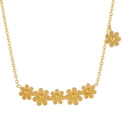 **COI Gold Tone Titanium Floral Necklace(Length: 17.7 inches)-9691AA