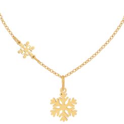 **COI Gold Tone Titanium Snowflake Necklace(Length: 17.7 inches)-9692AA