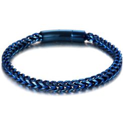 **COI Titanium Black/Blue Bracelet With Steel Clasp(Length: 8.66 inches)-9830AA
