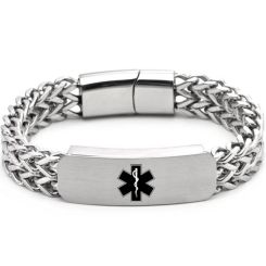 **COI Titanium Medical Alert Bracelet With Steel Clasp(Length: 8.27 inches)-9984AA