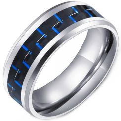 COI Titanium Beveled Edges Ring With Carbon Fiber-572