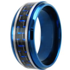 COI Tungsten Carbide Step Edges Ring With Carbon Fiber-TG5149