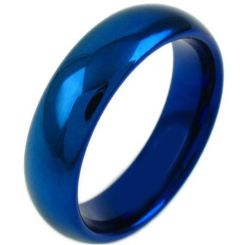 COI Blue Titanium Dome Court Wedding Band Ring-3635