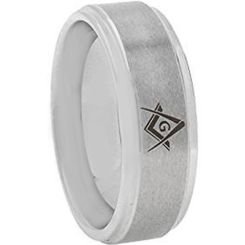 *COI Titanium Masonic Step Edges Ring-2774