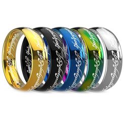 *COI Tungsten Carbide Lord the Rings Power Ring Dome Court Ring-TG1428