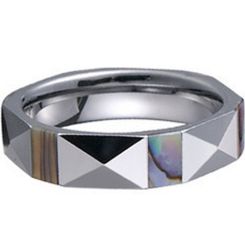COI Tungsten Carbide Ring With Abalone Shell - TG1223(Size:US5/12.5)