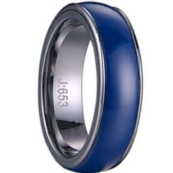 COI Tungsten Carbide Ring With Blue Ceramic-TG1421(Size:US10)