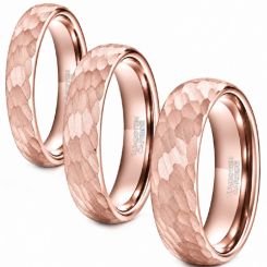COI Tungsten Carbide Hammered Dome Court Ring - TG2158