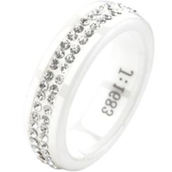 COI Ceramic Ring With Cubic Zirconia - TG2369(Size:#US6.5)