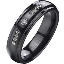 COI Black Tungsten Carbide Ring - TG2465(Size:US10)
