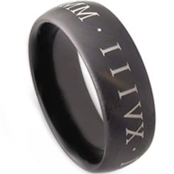 COI Tungsten Carbide Ring With Custom Roman Numerals-TG2929