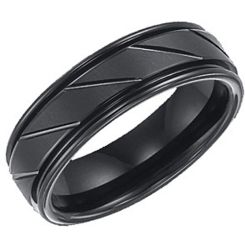 COI Black Tungsten Carbide Ring - TG3345(Size:US6)