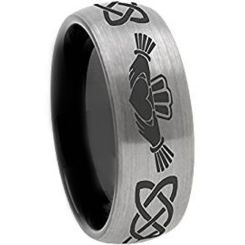 *COI Tungsten Carbide Mo Anam Cara Celtic Ring-TG3571