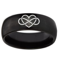 *COI Black Titanium Infinity Heart Dome Court Ring-4336