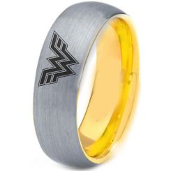 *COI Tungsten Carbide Gold Tone Silver Wonder Women Ring-TG4428