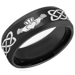 *COI Black Titanium Mo Anam Cara Celtic Beveled Edges Ring-4452