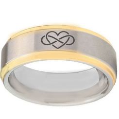 COI Tungsten Carbide Infinity Heart Step Edges Ring-TG5132