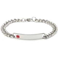 ***COI Titanium Medical Alert Bracelet With Steel Clasp(Length: 8.27 inches)-00010AA