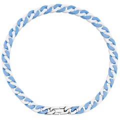 ***COI Titanium Necklace With Blue & White Ceramic Necklace(Length: 17.70 inches)-00045AA