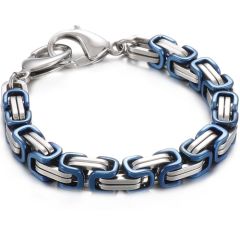 ***COI Titanium Bracelet With Black/Blue/Purple Ceramic & Steel Clasp(Length: 8.27 inches)-00050AA