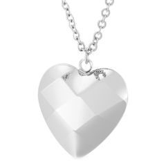 ***COI Titanium Gold Tone/Silver Heart Faceted Pendant-00104AA