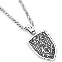 ***COI Titanium Black Silver Masonic Freemason Pendant-00118AA