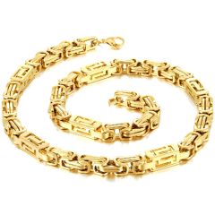 ***COI Titanium Gold Tone/Silver Celtic Bracelet/Necklace With Steel Clasp(Length: 8.27 inches/21.25 inches)-00131AA