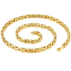 ***COI Titanium Gold Tone/Silver Bracelet/Necklace With Steel Clasp(Length: 8.27 inches/23.60 inches)-00132AA