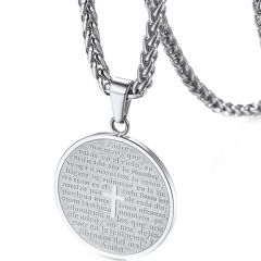 ***COI Titanium Gold Tone/Silver Cross Prayer Pendant-00169AA