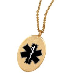 ***COI Titanium Black/Gold Tone/Rose/Silver Medical Alert Pendant-00191AA