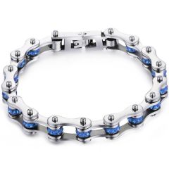 ***COI Titanium Blue Cubic Zirconia Bracelet With Steel Clasp(Length: 8.27 inches)-00240AA