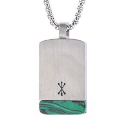 ***COI Titanium Green Malachite/Tiger Eye Pendant-00253AA