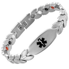 ***COI Titanium Medical Alert Bracelet With Steel Clasp(Length: 8.66 inches)-00260AA