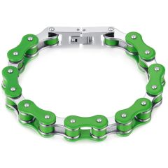 ***COI Titanium Green Ceramic Bracelet With Steel Clasp(Length: 8.46 inches)-00282AA