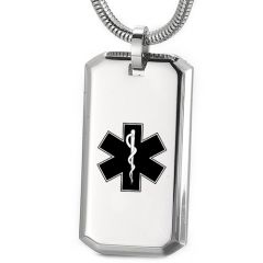 ***COI Titanium Black/Gold Tone/Silver Medical Alert Pendant-00296AA