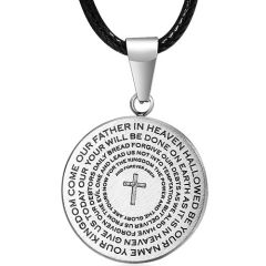 ***COI Titanium Cross Prayer Tag Pendant-00306AA